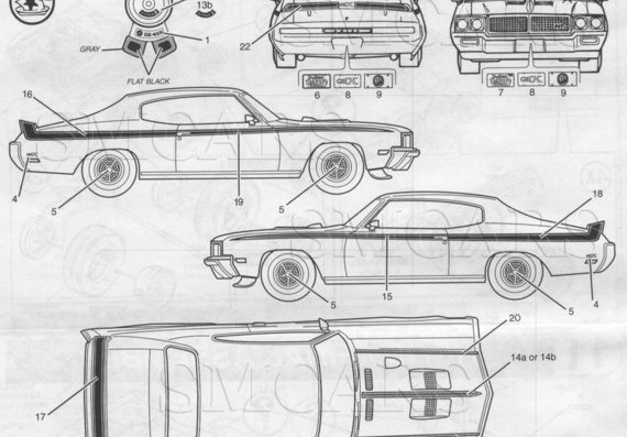 Buick GSX (1970) (Бьюик ГСX (1970)) - чертежи (рисунки) автомобиля